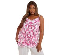 Yours Curve Hot Pink Tile Print Vest Top - Women's - Plus Size Curve