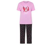 Yours Women's 'Hot Stuff' Wide Leg Pyjama Set | Size: 30-32 Yours Multicolor 30-32