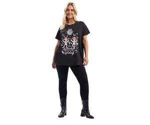 Yours Curve 'Howdy Holidays' Sequin Novelty Christmas T-Shirt - Women's - Plus Size Curve Black