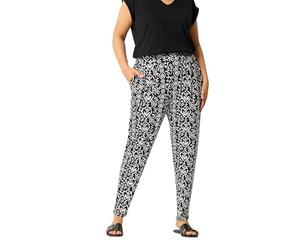 Yours Curve Ikat Print Harem Trousers - Women's - Plus Size Curve Black