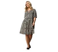 Yours Curve Ikat Print Textured Mini Dress - Women's - Plus Size Curve Black