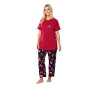 Yours Curve 'In My Bow Era' Wide Leg Pyjama Set - Women's - Plus Size Curve Red