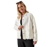 Yours Curve Ivory Broderie Anglaise Twill Shacket - Women's - Plus Size Curve