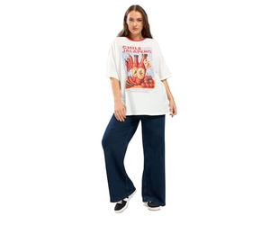 Yours Curve Ivory 'Chile Jalapeno' Relaxed T-Shirt - Women's - Plus Size Curve