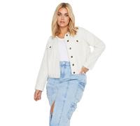 Yours Curve Ivory Denim Jacket - Women's - Plus Size Curve