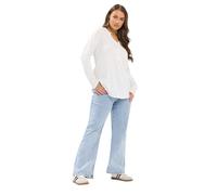 Yours Curve Ivory Henley Top - Women's - Plus Size Curve