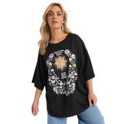 Yours Curve Ivory 'Le Cocktail' Boxy T-Shirt - Women's - Plus Size Curve