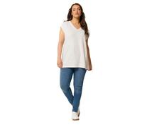 Yours Curve Ivory V-Neck Basic T-Shirt - Women's - Plus Size Curve