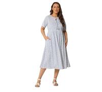 Yours Curve Ivory White Ditsy Throw On Dress - Women's - Plus Size Curve