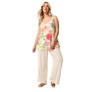 Yours Curve Ivory White Floral Swing Vest - Women's - Plus Size Curve