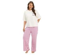 Yours Women's 'In Bed By 9PM' Pyjama Set in Natural | Size: 22/24