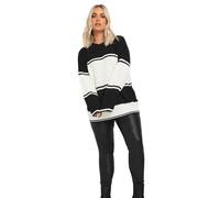 Yours Curve & Ivory White Striped Knit Jumper - Women's - Plus Size Curve