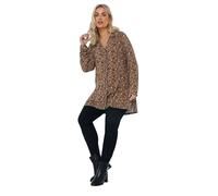 Yours Curve Jersey Leopard Print Shirt - Women's - Plus Size Curve Brown