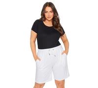 Yours Curve Jogger Shorts - Women's - Plus Size Curve White