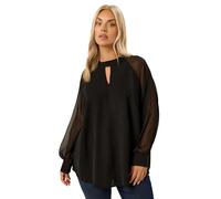 Yours Curve Keyhole Blouse - Women's - Plus Size Curve Black