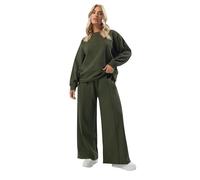 Yours Curve Khaki Crew Neck Sweatshirt & Jogger Set - Women's - Plus Size Curve
