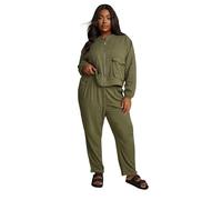 Yours Curve Khaki Formal Linen Trousers - Women's - Plus Size Curve