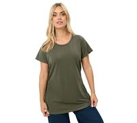 Yours Curve Khaki Green Core T-Shirt - Women's - Plus Size Curve
