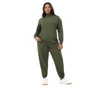 Yours Curve Khaki Green Sweatshirt & Cuffed Jogger Set - Women's - Plus Size Curve