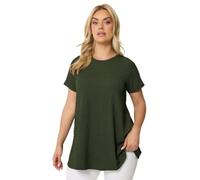 Yours Curve Khaki Green Textured Swing Top - Women's - Plus Size Curve