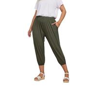 Yours Curve Khaki Jersey Cropped Harem Trousers - Women's - Plus Size Curve