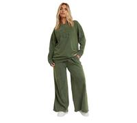 Yours Curve Khaki 'New York' Slogan Sweatshirt - Women's - Plus Size Curve