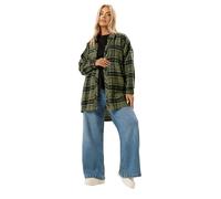 Yours Curve Khaki Oversized Check Shirt - Women's - Plus Size Curve
