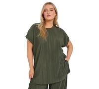 Yours Curve Khaki Plisse Top - Women's - Plus Size Curve