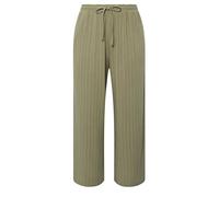 Yours Curve Khaki Stripe Wide Leg Linen Trousers (Cancelled) - Women's - Plus Size Curve