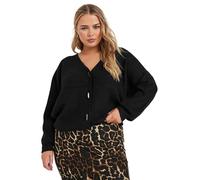 Yours Curve Knitted Toggle Cardigan - Women's - Plus Size Curve Black