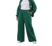 Yours Curve 'La' Wide Leg Joggers - Women's - Plus Size Curve Green