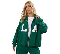 Yours Curve 'La' Zip Hoodie - Women's - Plus Size Curve Green