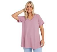 Yours Curve Lace Detail Top - Women's - Plus Size Curve Pink