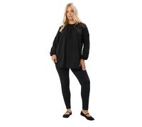 Yours Curve Lace Insert Blouse - Women's - Plus Size Curve Black