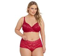 Yours Curve Lace Non-Padded Underwi Bra - Women's - Plus Size Curve Red