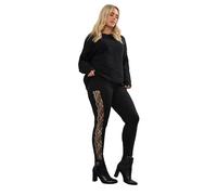 Yours Curve Lace Side Stripe Leggings - Women's - Plus Size Curve Black
