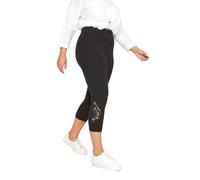 Yours Curve Lace Stretch Cropped Leggings - Women's - Plus Size Curve Black
