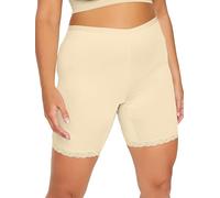 Yours Curve Lace Trim Anti Chafing High Waisted Shorts - Women's - Plus Size Curve Nude