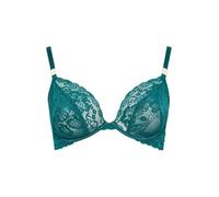 Yours Women's Lace Underwired Plunge Bra in Green | Size: 38D