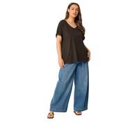 Yours Curve Brown Lattice Grown On Sleeve T-Shirt - Women's - Plus Size Curve