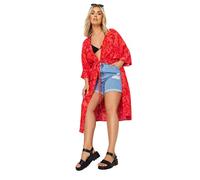 Yours Curve Leaf Print Midi Kimono - Women's - Plus Size Curve