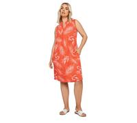 Yours Curve Leaf Print Pocket Dress - Women's - Plus Size Curve Orange