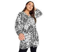 Yours Curve Leaf Printed Top - Women's - Plus Size Curve Black
