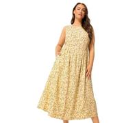 Yours Curve Lemon Disty Floral Linen Maxi Dress - Women's - Plus Size Curve