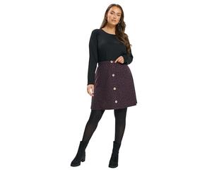 Yours Curve Leopard Button Front Mini Skirt - Women's - Plus Size Curve Purple