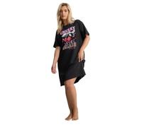 Yours Women's Cherry & Leopard Print Sleep Tee Nightdress in Black | Size: 26-28 Yours Black 26-28