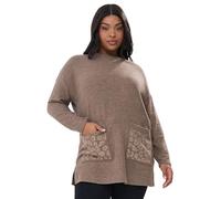 Yours Curve Leopard Diamante Embellished Pocket Top - Women's - Plus Size Curve Brown