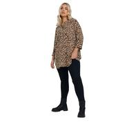 Yours Women's Leopard Half Placket Top in Brown | Size: 26-28 Yours Brown 26-28