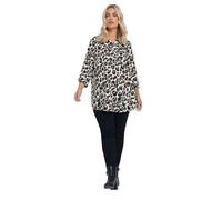 Yours Curve Leopard Print Blouse - Women's - Plus Size Curve White