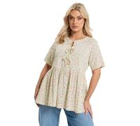 Yours Curve Leopard Print Bow Tie Front Peplum Top - Women's - Plus Size Curve